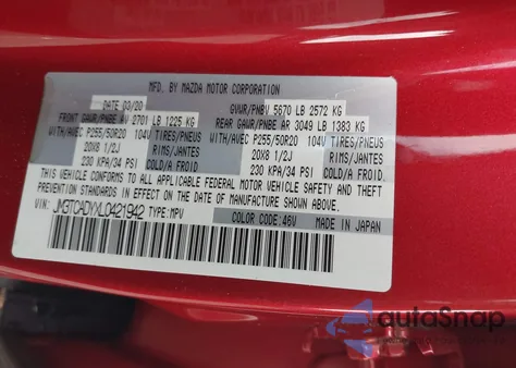 2020 Mazda Cx-9 Grand Touring из США, поврежденный, VIN JM3TCADYXL0421942